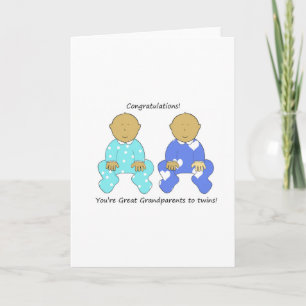Congratulations Great Grandparents to twins. Card