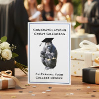 Congratulations GreatGrandson Degree Funny Gorilla