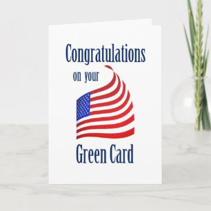 Congratulations Green Card US Flag