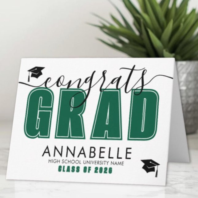 Congratulations Green Graduation Card (Congratulations Green Graduation Card)