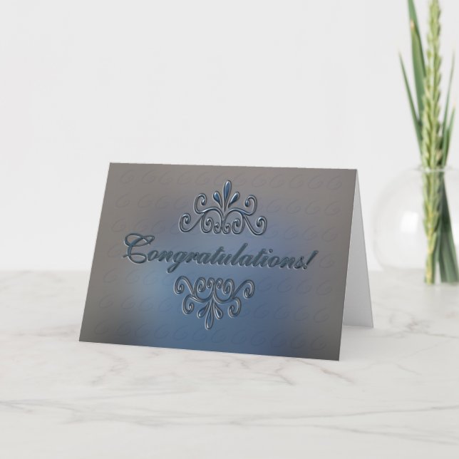 Congratulations Greeting Card - Classic Silver (Front)