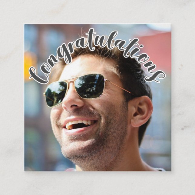 CONGRATULATIONS Grey OVERLAY TEXT Enclosure Card (Front)