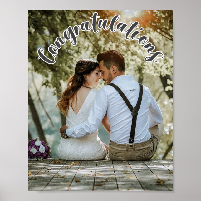 CONGRATULATIONS Grey OVERLAY TEXT Photo Poster (Front)