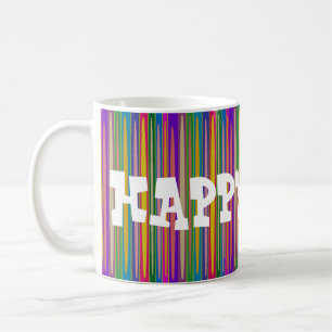 CONGRATULATIONS HAPPY DAYS ON STRIPED ART COFFEE MUG