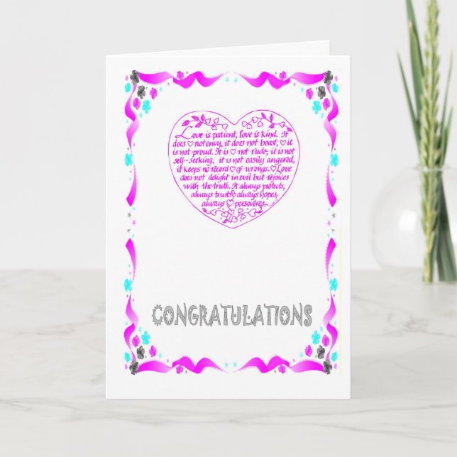 Congratulations,  Heart Card (Front)