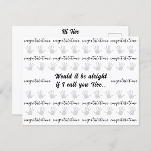Congratulations High Five Honour Any Accomplishmen Postcard