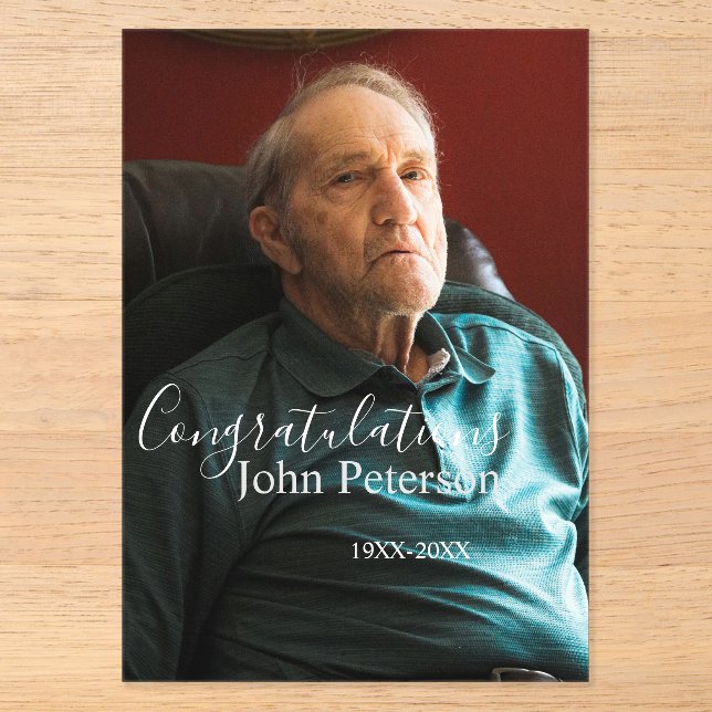 Congratulations home inauguration retirement name  acrylic invitations (Front)