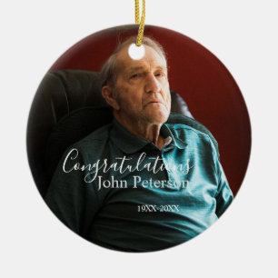 Congratulations home inauguration retirement name ceramic ornament