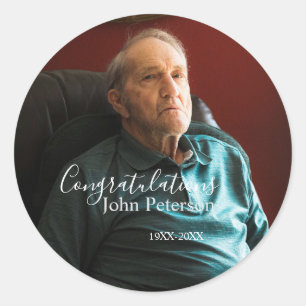 Congratulations home inauguration retirement name classic round sticker