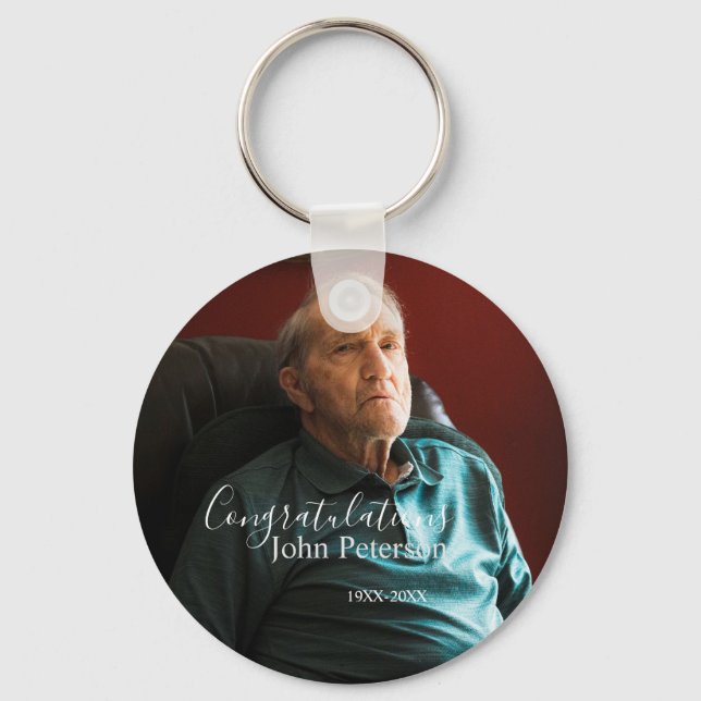 Congratulations home inauguration retirement name  key ring (Front)