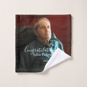 Congratulations home inauguration retirement name wash cloth