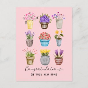 Congratulations Homeowner New Home Boho Botanical Postcard