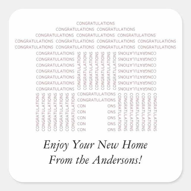 Congratulations House Message Stickers (Front)