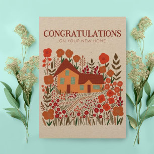 CONGRATULATIONS Housewarming Farmhouse Kraft Card
