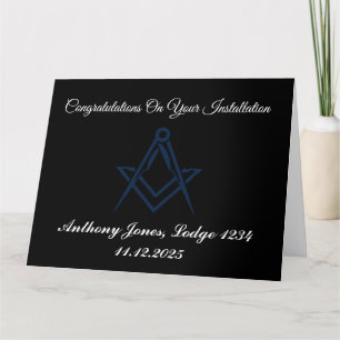 Congratulations Installation Master Mason Thank You Card