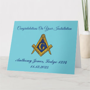 Congratulations Installation Master Mason Thank You Card