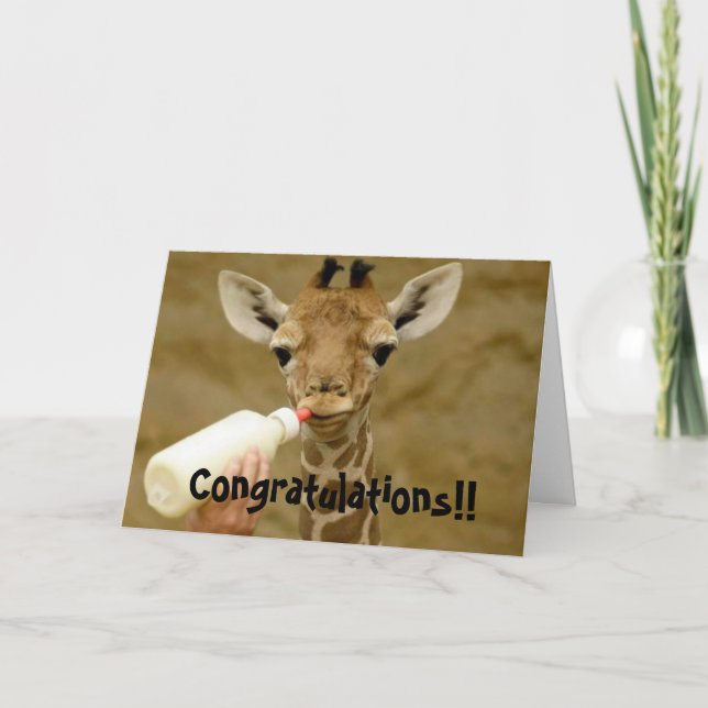 Congratulations Its a Boy - Baby Giraffe Card (Front)