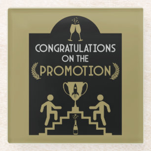 Congratulations Job Promotion Glass Coaster