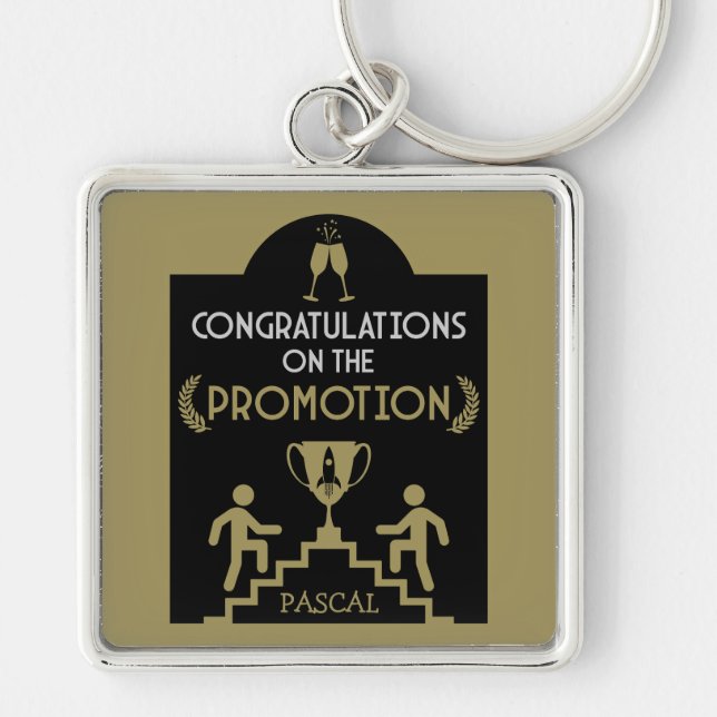 Congratulations Job Promotion Key Ring (Front)