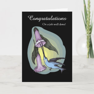 Congratulations / Job Well Done - Hummingbird Card
