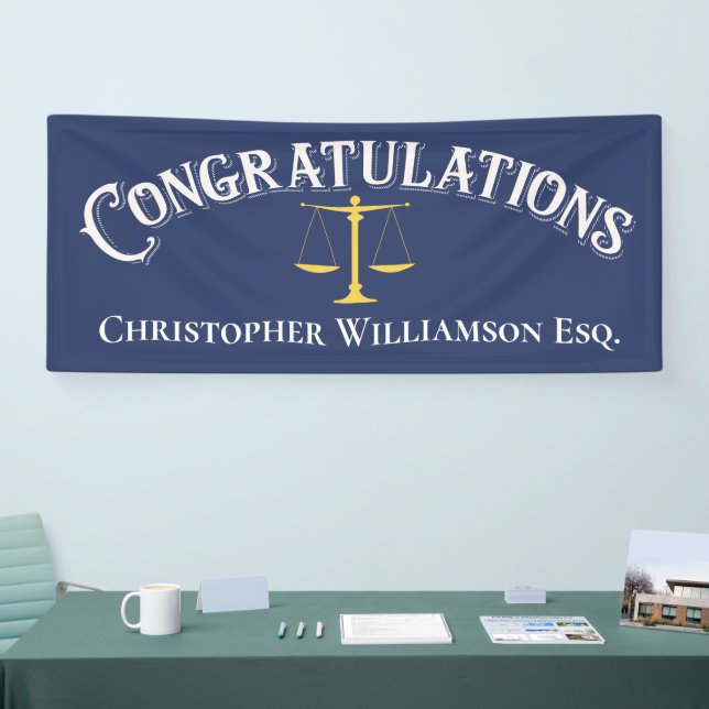 Congratulations Justice Law School Lawyer Banner (Tradeshow)