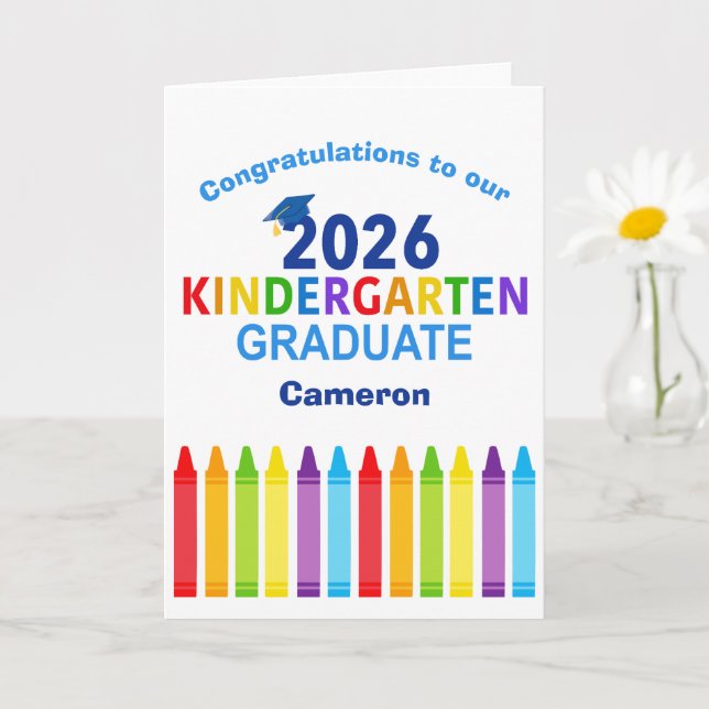 Congratulations Kindergarten Graduate Customizable Card (Small Plant)