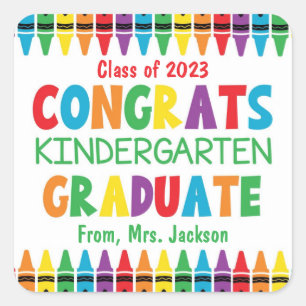 Congratulations Kindergarten Graduate Square Sticker