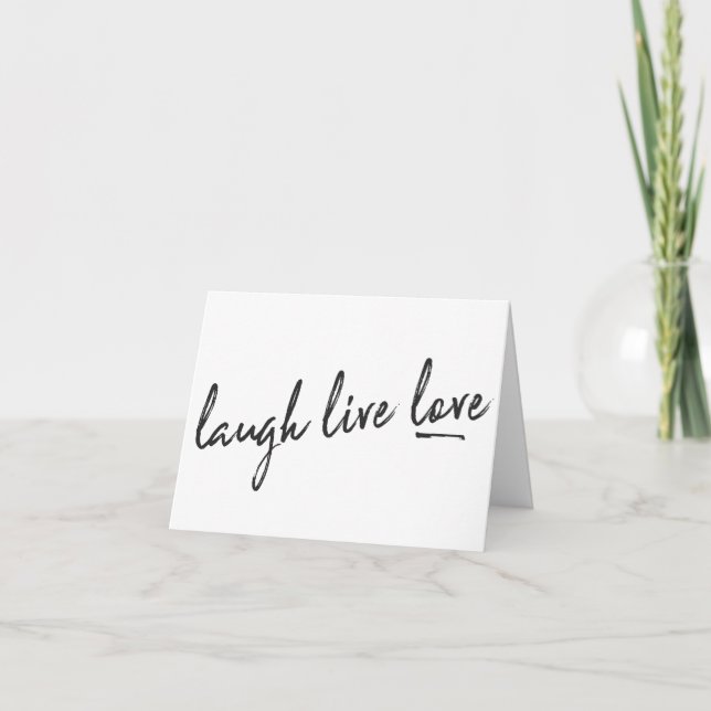 "CONGRATULATIONS"  **LAUGH LIVE LOVE** CARD (Front)