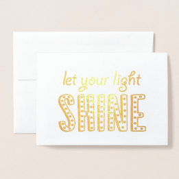 Congratulations - Let Your Light Shine Gold Foil Card