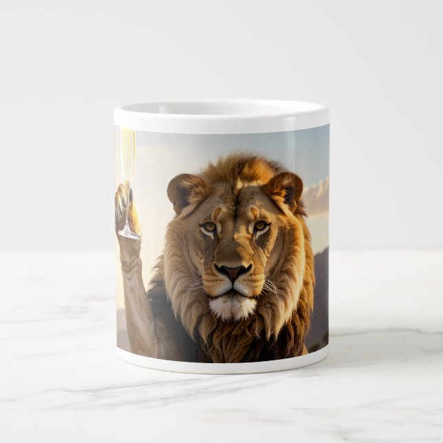 Congratulations Lion Large Coffee Mug (Front)