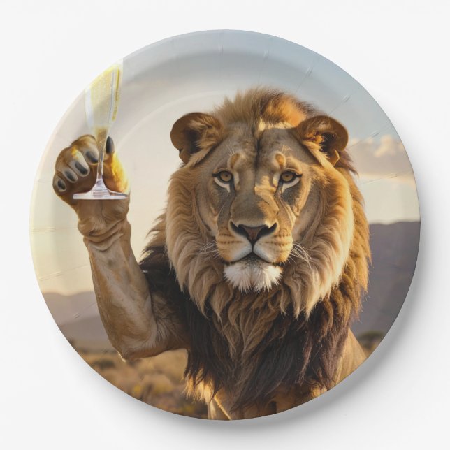 Congratulations Lion Paper Plate (Front)