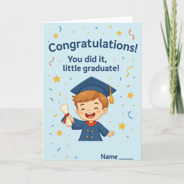 Congratulations Little Graduate – Kids Graduation  Thank You Card (Front)
