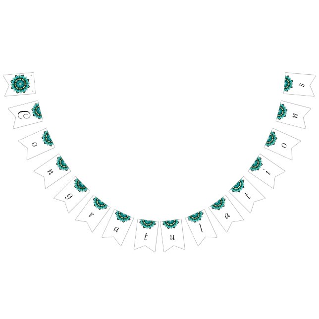 Congratulations Mandala in aqua Bunting (All)