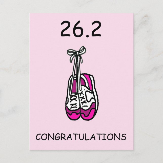 Congratulations Marathon Runner for Female. Postcard (Front)