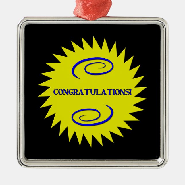 Congratulations Metal Tree Decoration (Front)