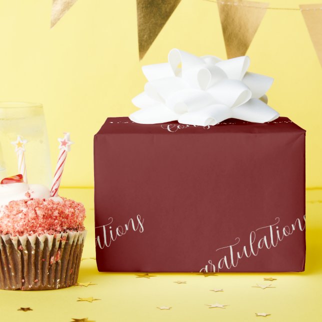 Congratulations Minimalist Modern Calligraphy  Wrapping Paper (Birthday Party)