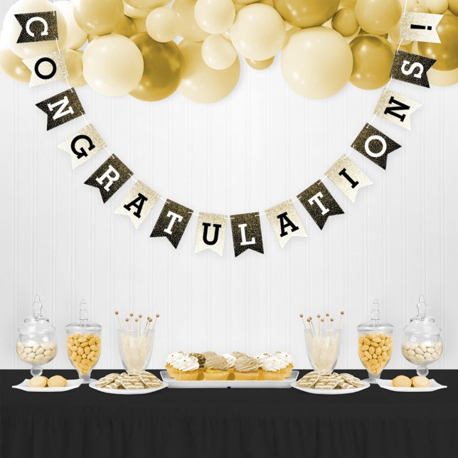 Congratulations Modern Gold Confetti Graduation Bunting (Creator Uploaded)