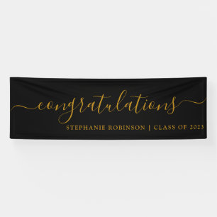 Congratulations Modern Gold Custom Graduation Banner