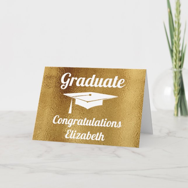 Congratulations Modern Gold Graduation Card (Front)