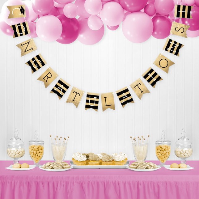 Congratulations Modern Gold Graduation Party Bunting (Creator Uploaded)