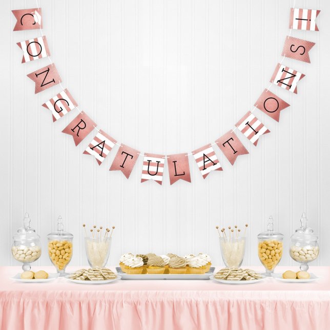 Congratulations Modern Rose Gold Graduation Bunting (Creator Uploaded)