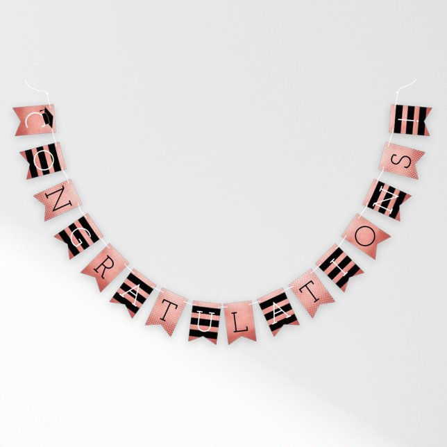 Congratulations Modern Rose Gold Graduation Party Bunting (Creator Uploaded)
