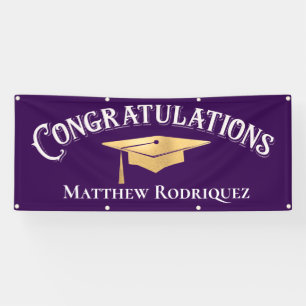 Congratulations Modern Simple Purple Graduation  Banner