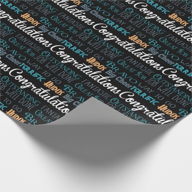 Congratulations Modern Typography Wrapping Paper (Corner)