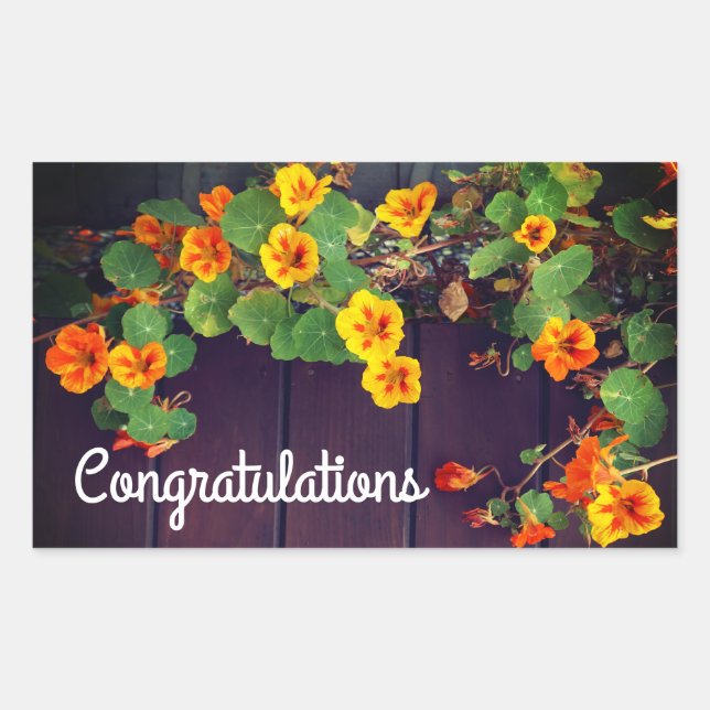 Congratulations Nasturtium Stickers (Front)