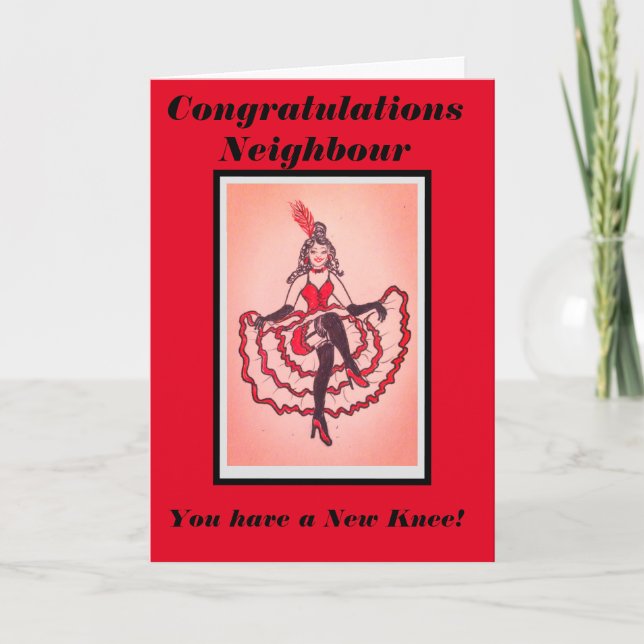 “Congratulations neighbour a new Knee card (Front)
