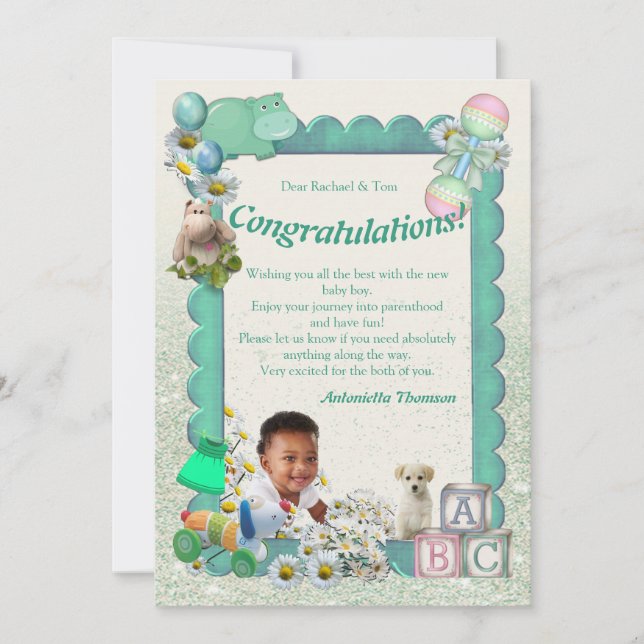 Congratulations New Baby Boy Card (Front)