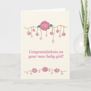 Congratulations - New Baby Girl Card