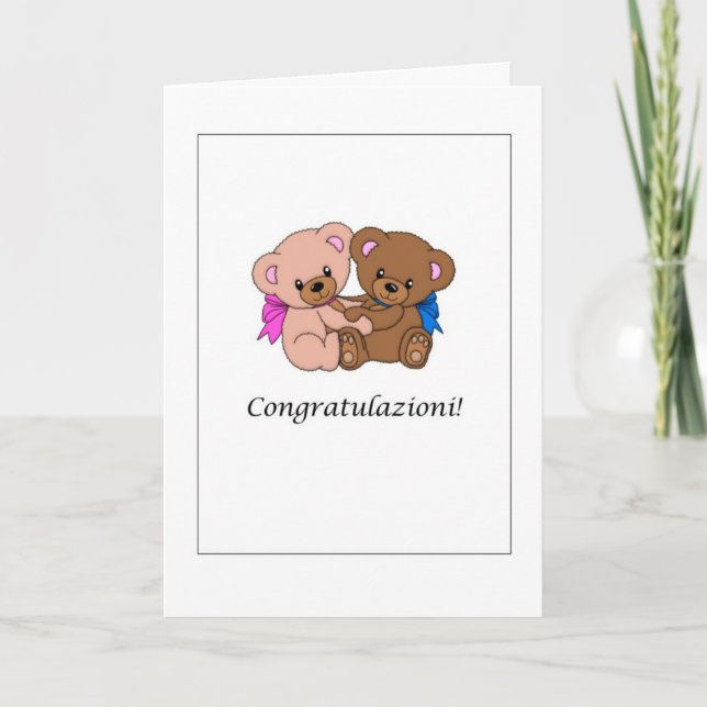 Congratulations! - New Baby in Italian Card (Front)