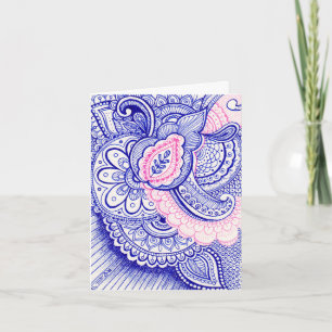 Congratulations New Baby Mum Damask Indian Mandala Card